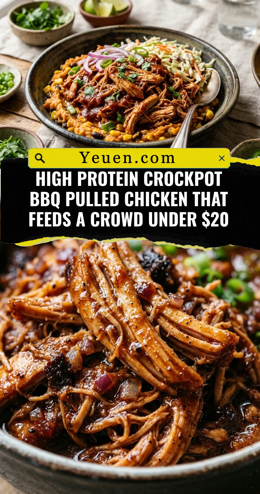 High Protein Crockpot BBQ Pulled Chicken That Feeds A Crowd Under $20