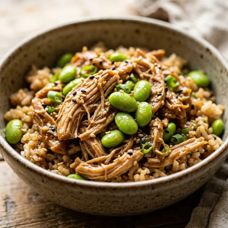 High Protein Crockpot Chicken And Edamame Bowls Under $20 Feeds 8 No Chopping