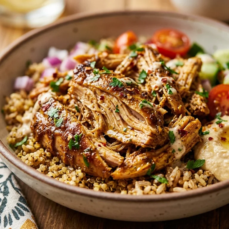 High Protein Crockpot Chicken Shawarma Bowls Under $20 Feeds 8 No Chopping