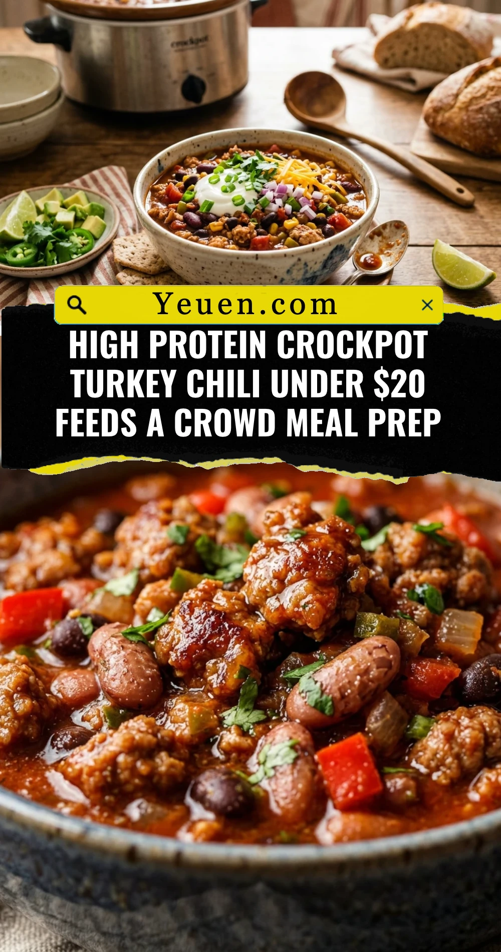 High Protein Crockpot Turkey Chili Under $20 Feeds A Crowd Meal Prep