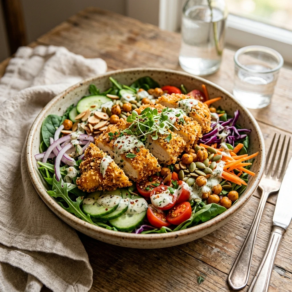High Protein Crunchy Chicken Salad 35g Loaded No Sad Lettuce