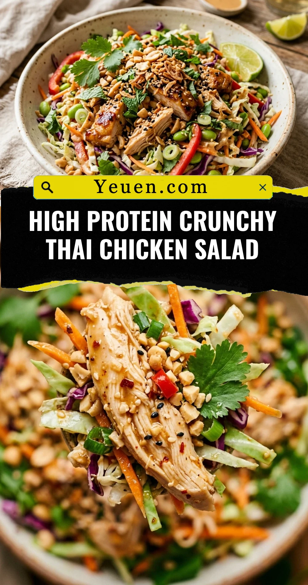 High Protein Crunchy Thai Chicken Salad