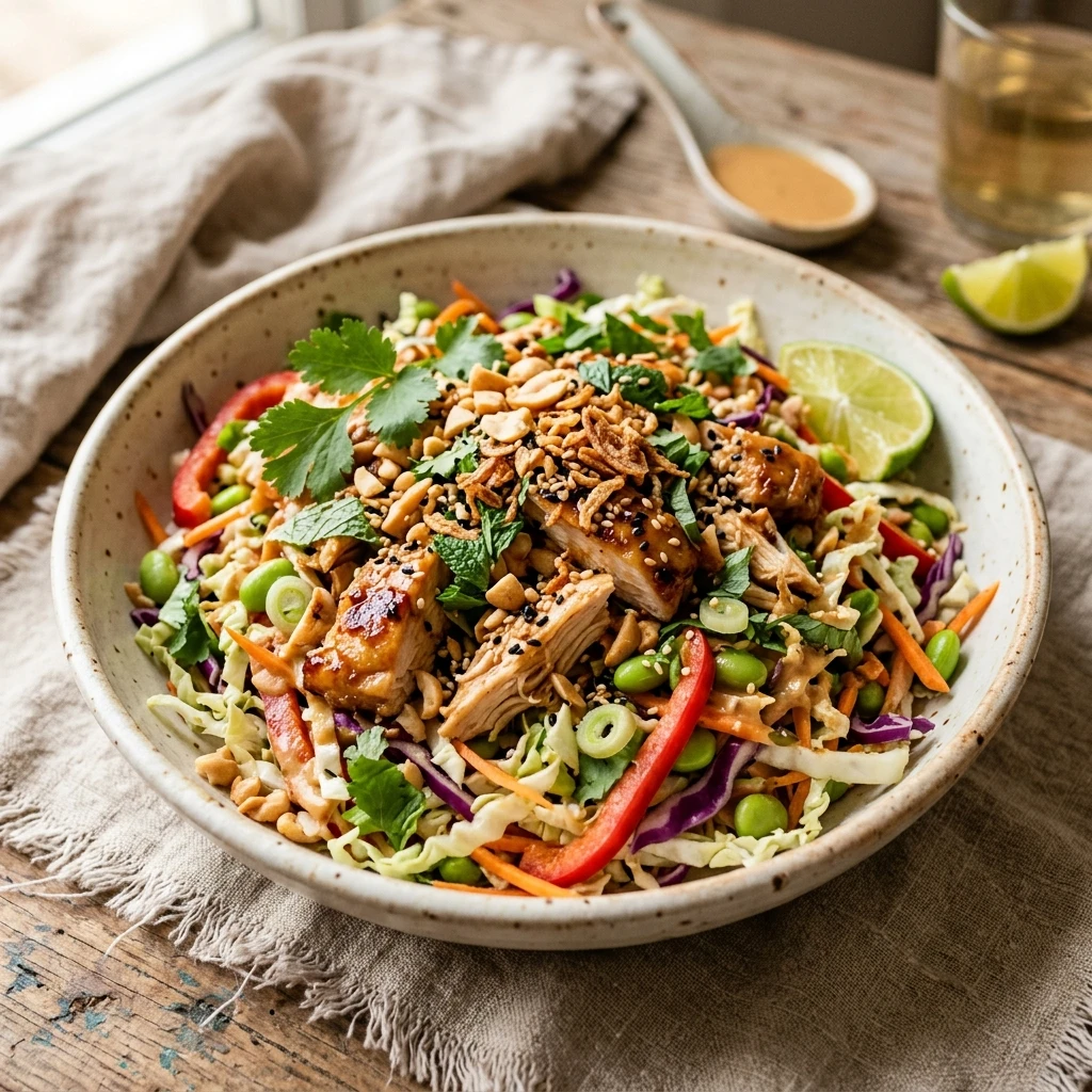 High Protein Crunchy Thai Chicken Salad
