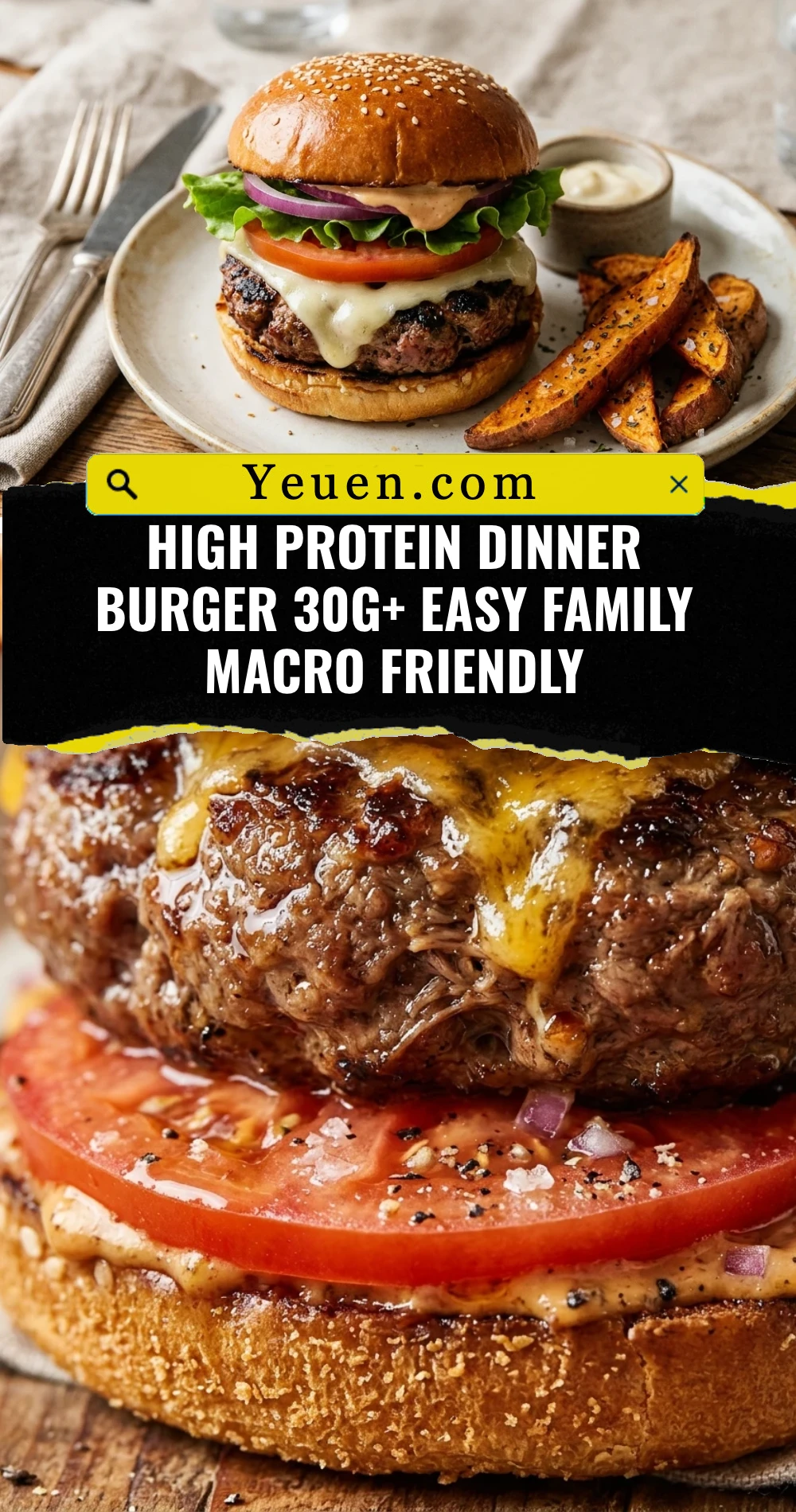 High Protein Dinner Burger 30g+ Easy Family Macro Friendly
