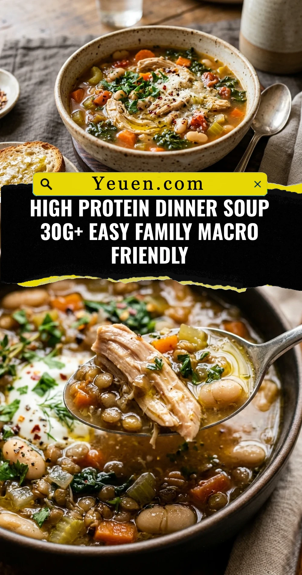 High Protein Dinner Soup 30g+ Easy Family Macro Friendly