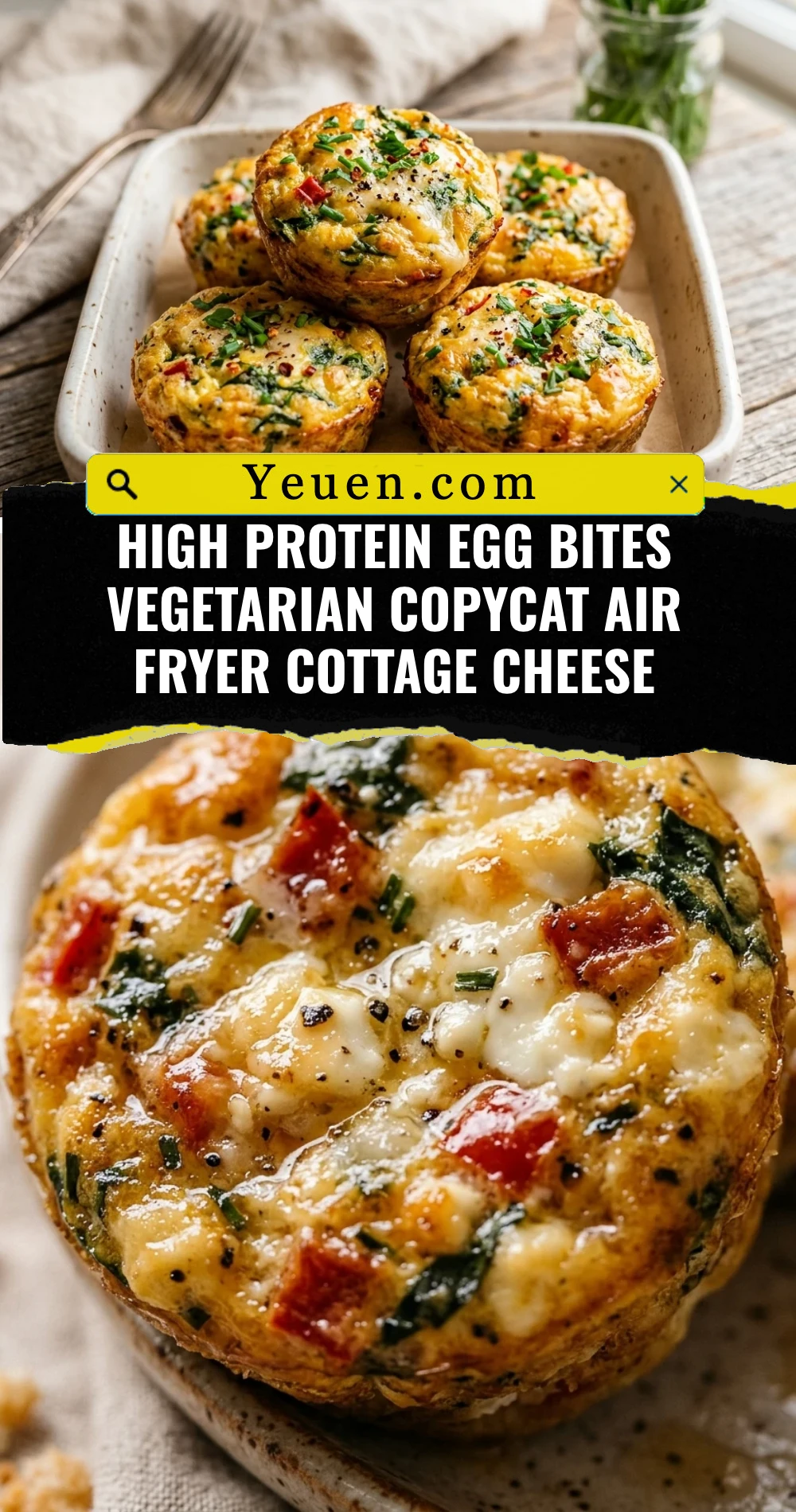 High Protein Egg Bites Vegetarian Copycat Air Fryer Cottage Cheese