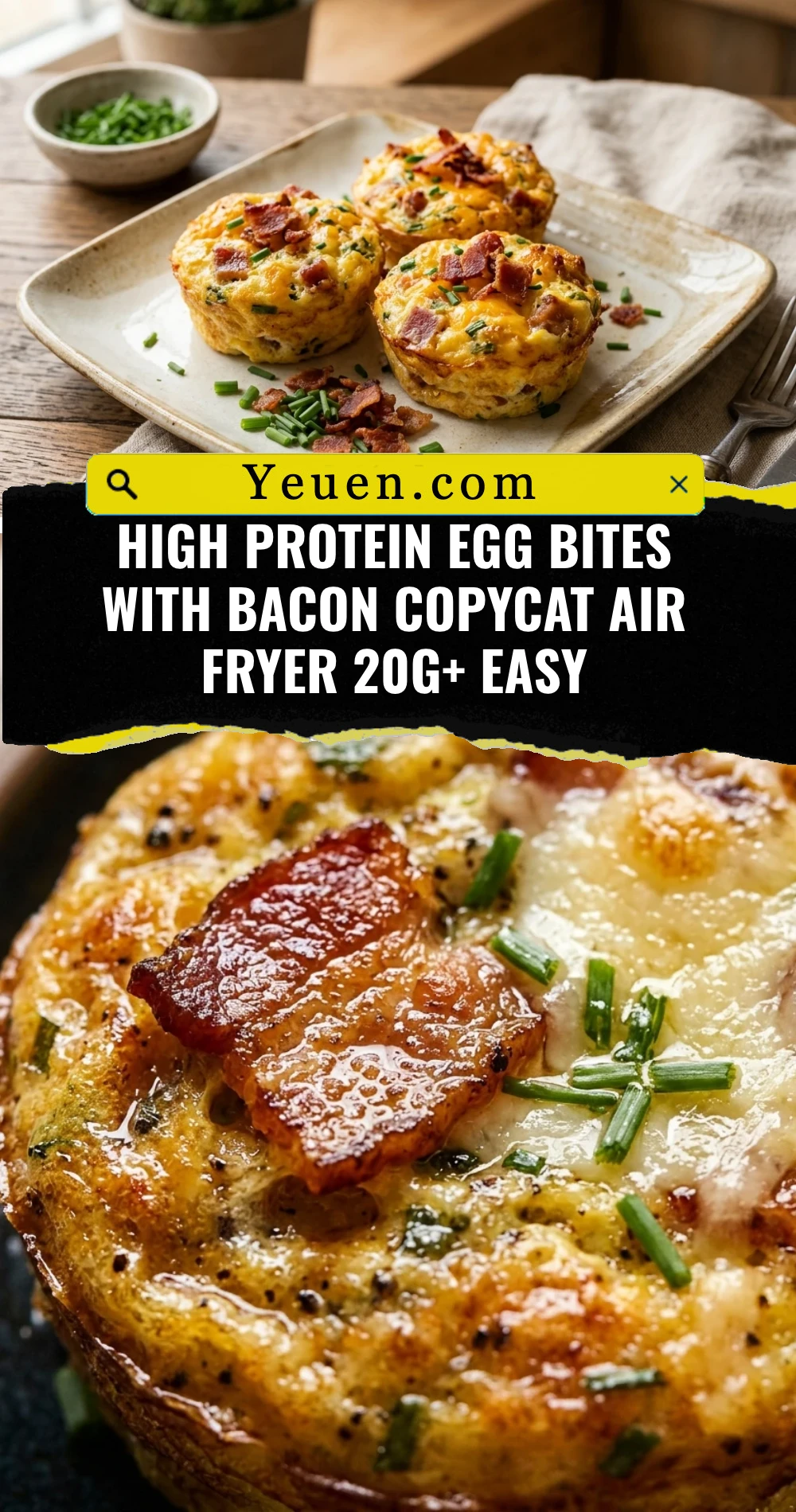 High Protein Egg Bites With Bacon Copycat Air Fryer 20g+ Easy