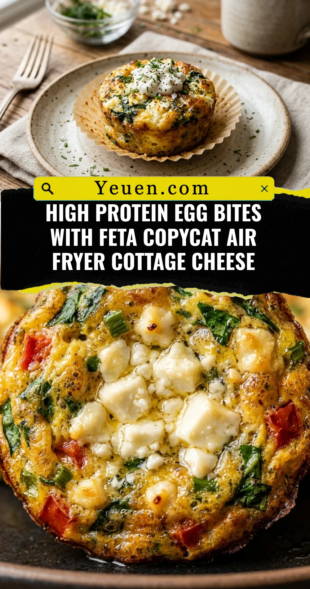 High Protein Egg Bites With Feta Copycat Air Fryer Cottage Cheese