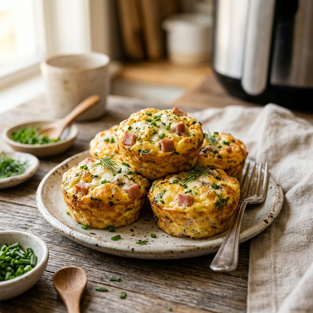 High Protein Egg Bites With Ham Copycat Air Fryer Cottage Cheese