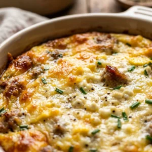 High Protein Egg Casserole Cottage Cheese 25g