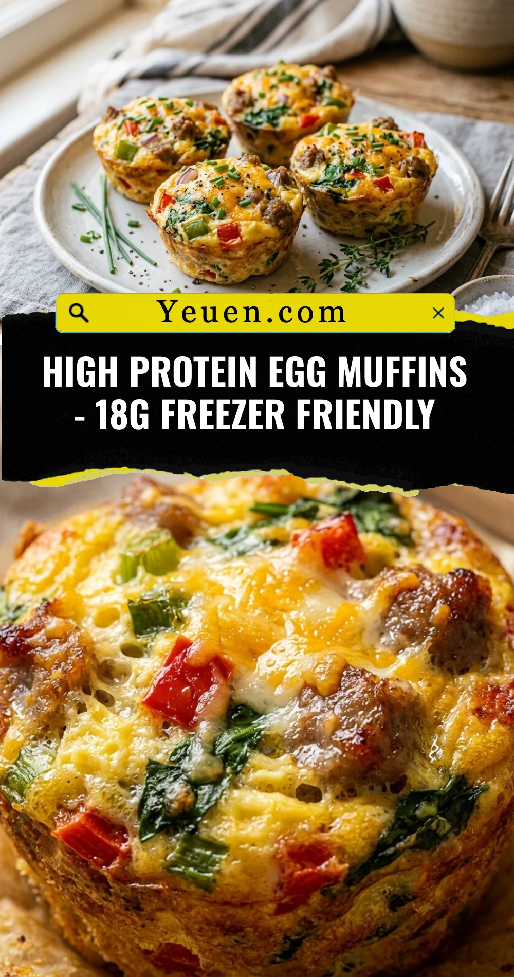 High Protein Egg Muffins - 18g Freezer Friendly