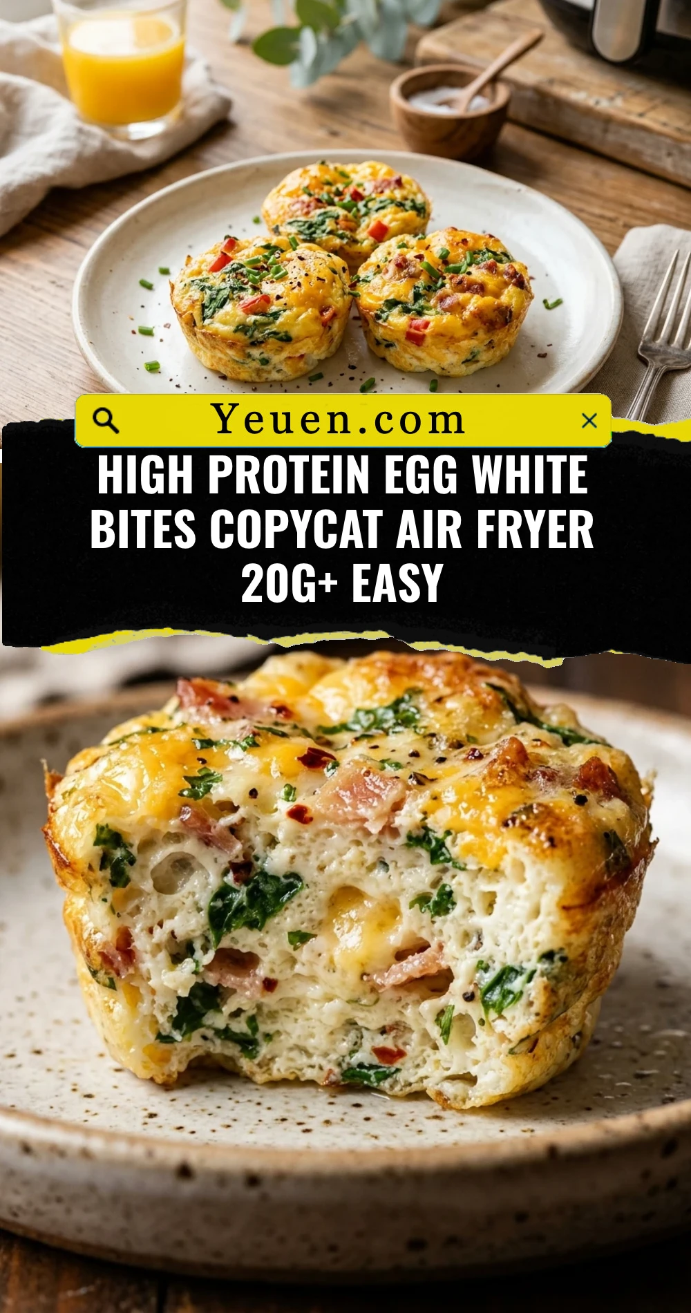 High Protein Egg White Bites Copycat Air Fryer 20g+ Easy