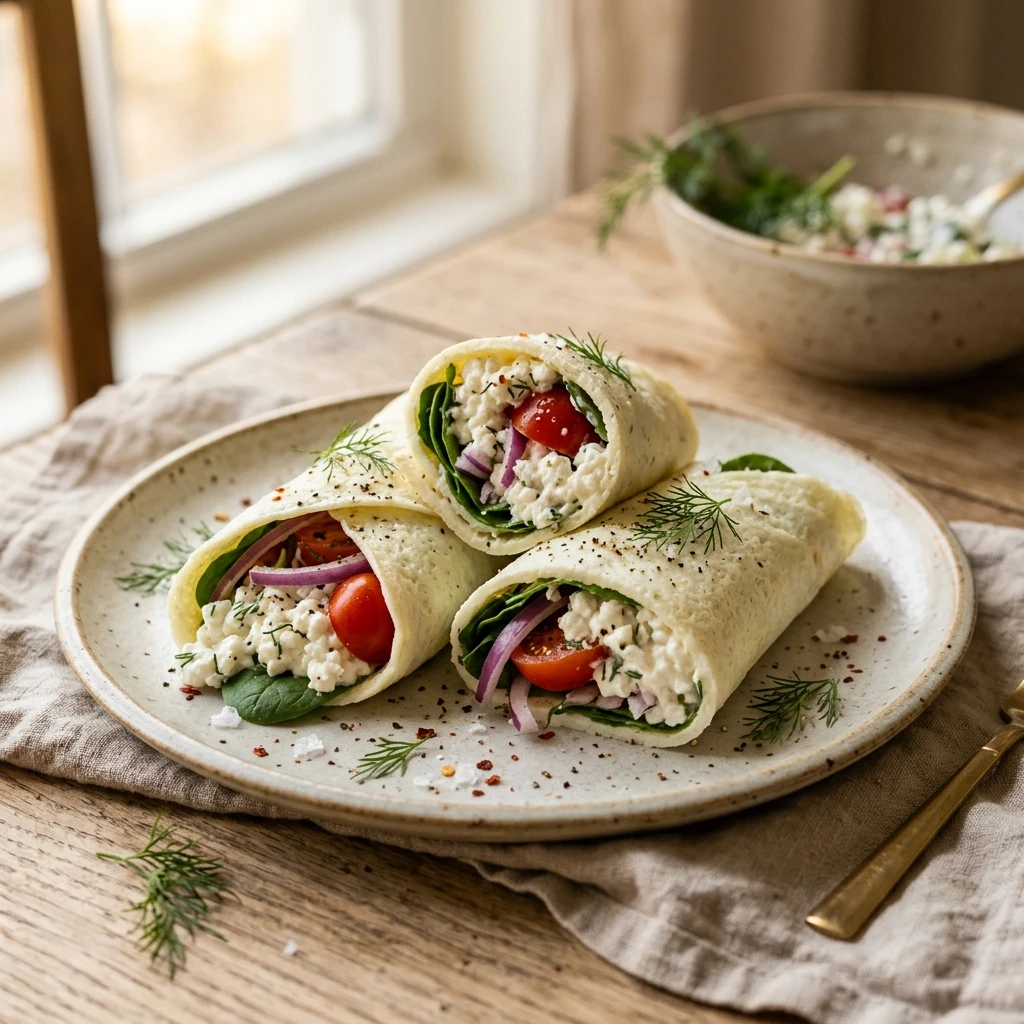 High Protein Egg White Wraps With Cottage Cheese Easy