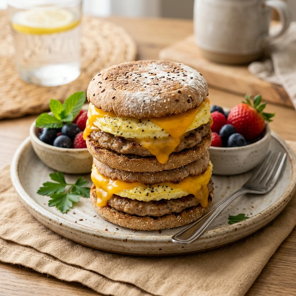High Protein Freezer Breakfast Sandwiches With Egg And Cheese