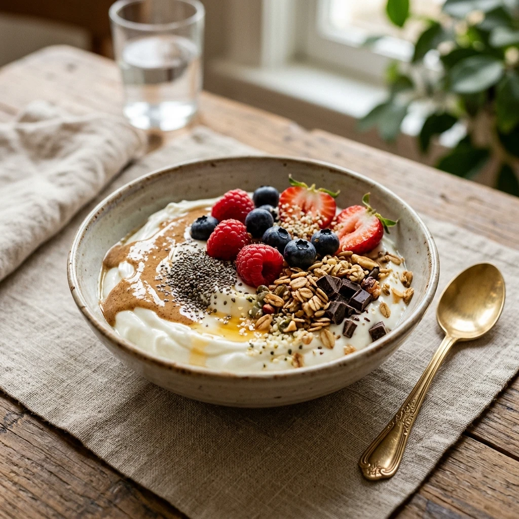 High Protein Greek Yogurt Meal 30g+ Easy Macro Friendly Muscle Gain