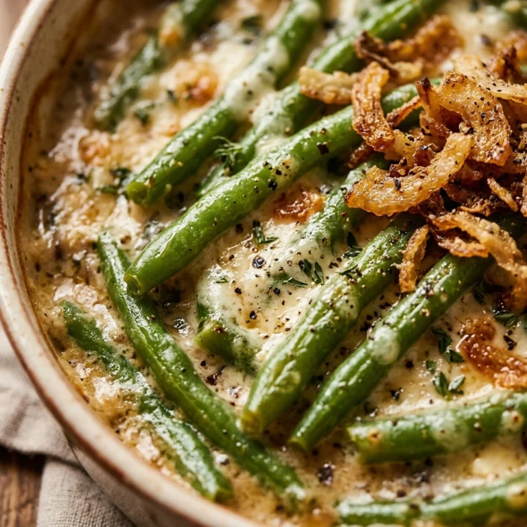 High Protein Green Bean Casserole Cottage Cheese Thanksgiving Healthy
