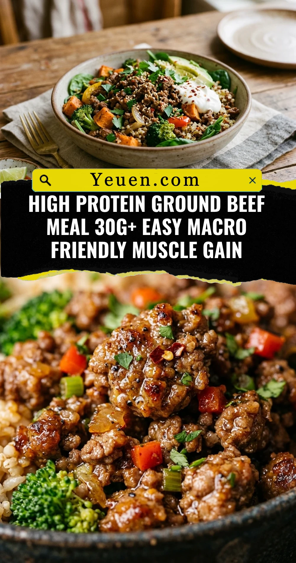 High Protein Ground Beef Meal 30g+ Easy Macro Friendly Muscle Gain