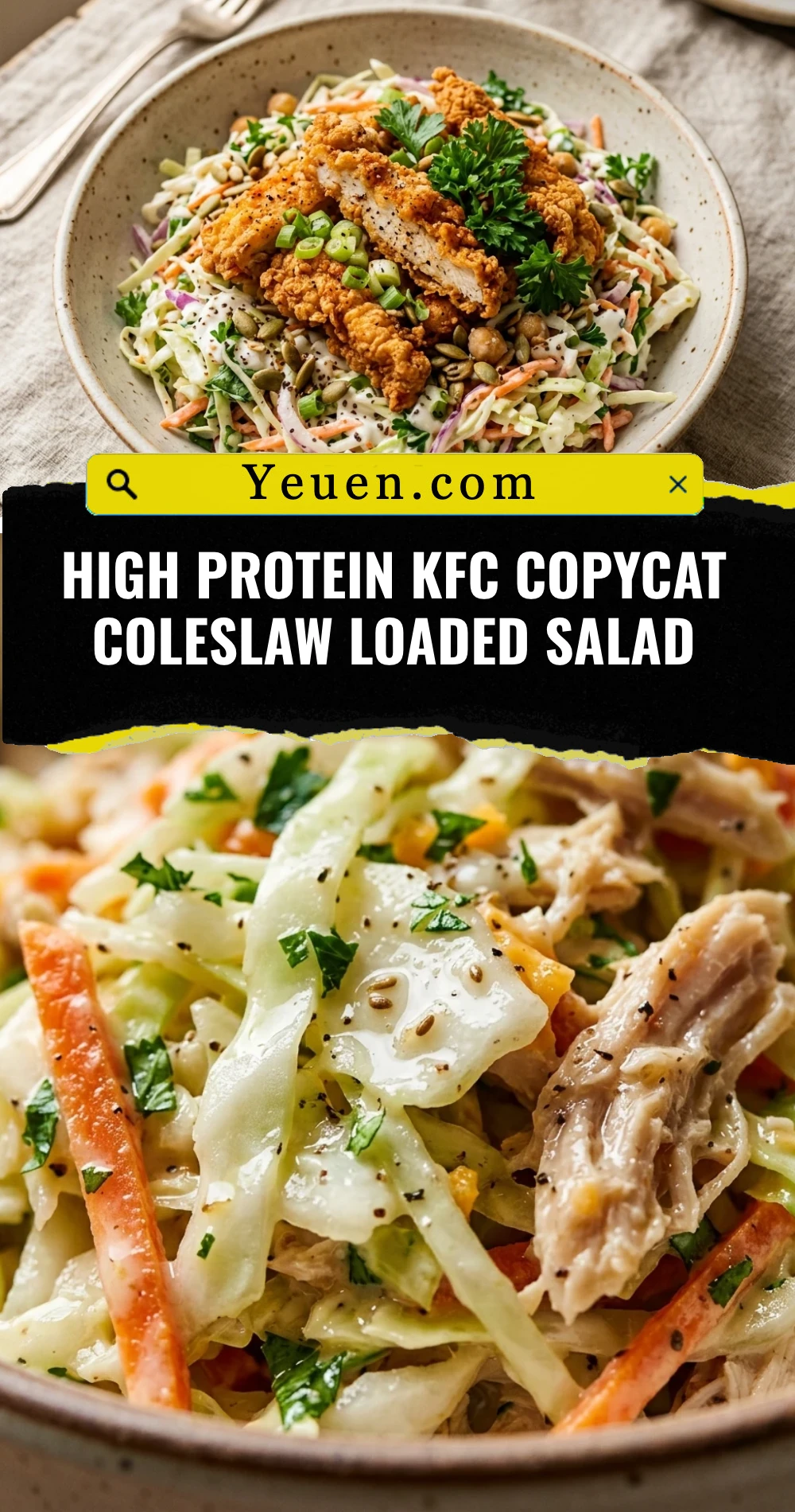 High Protein KFC Copycat Coleslaw Loaded Salad