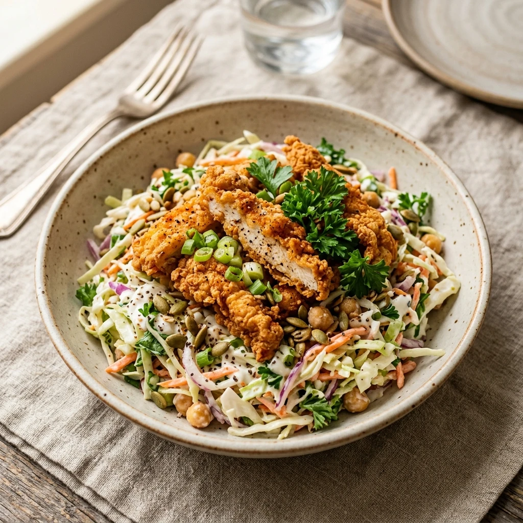 High Protein KFC Copycat Coleslaw Loaded Salad