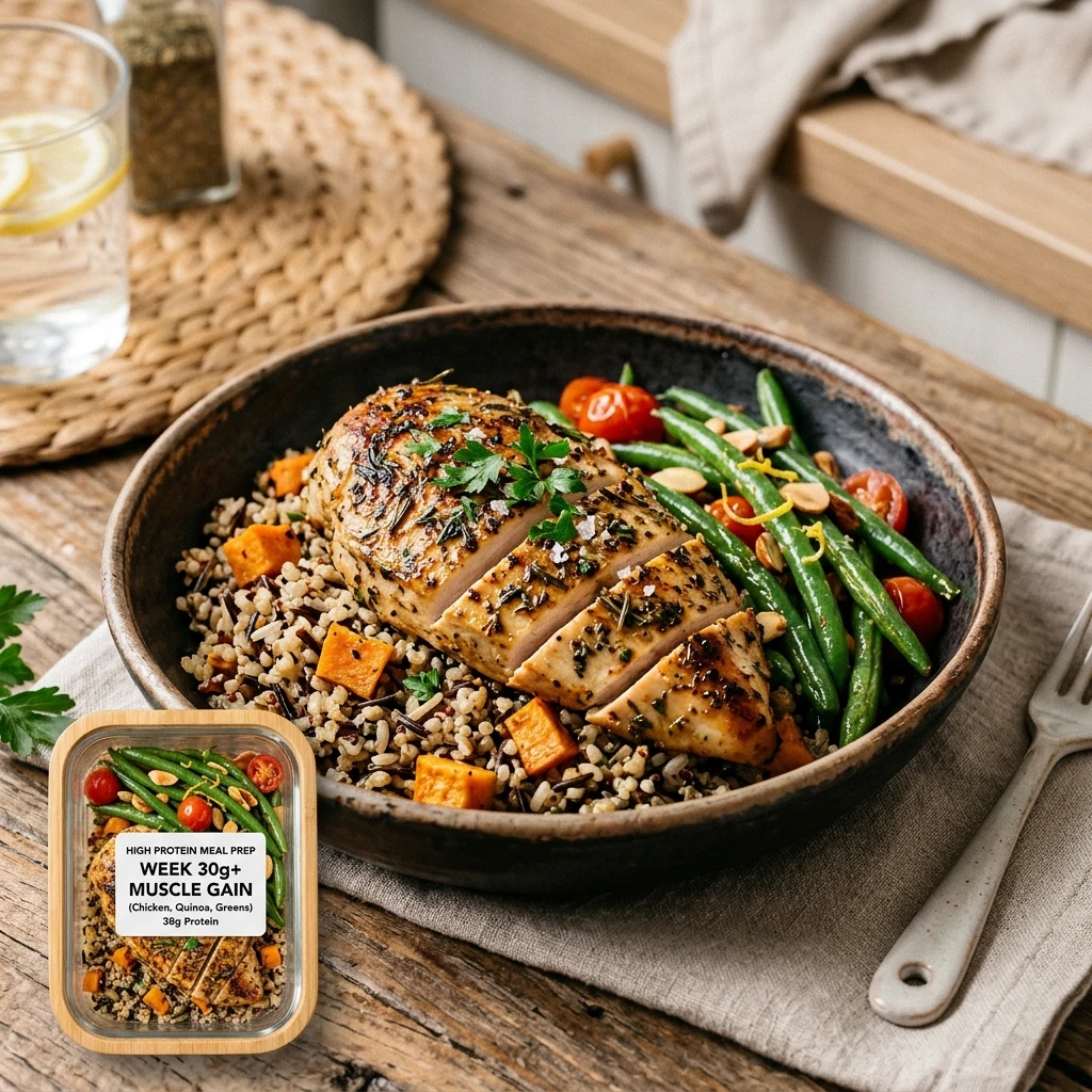 High Protein Meal Prep Week 30g+ Easy Macro Friendly Muscle Gain