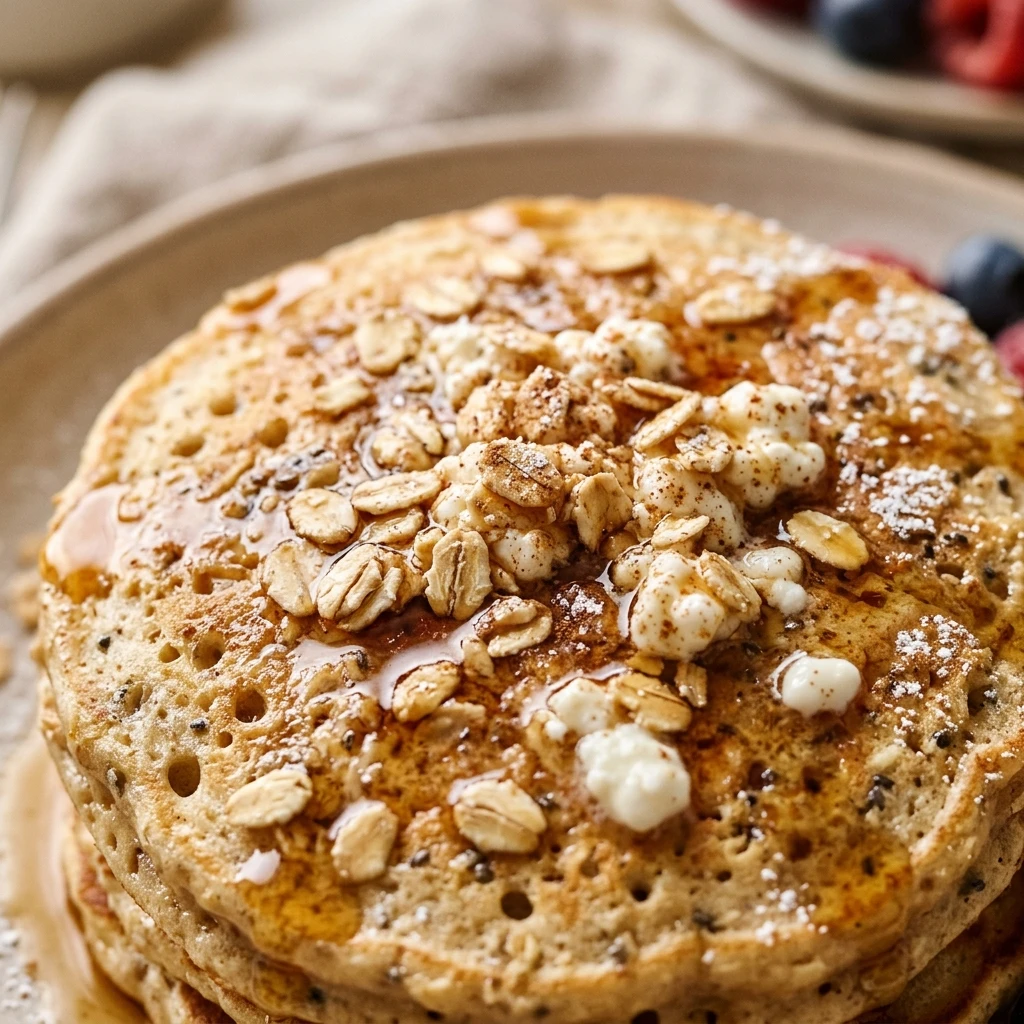 High Protein Oatmeal Pancakes Fluffy 20g+ Easy Cottage Cheese
