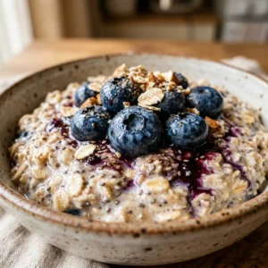 High Protein Overnight Oats Blueberry Easy Breakfast Bowl 20g+ Meal Prep