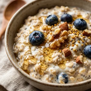 High Protein Overnight Oats With Greek Yogurt And Honey