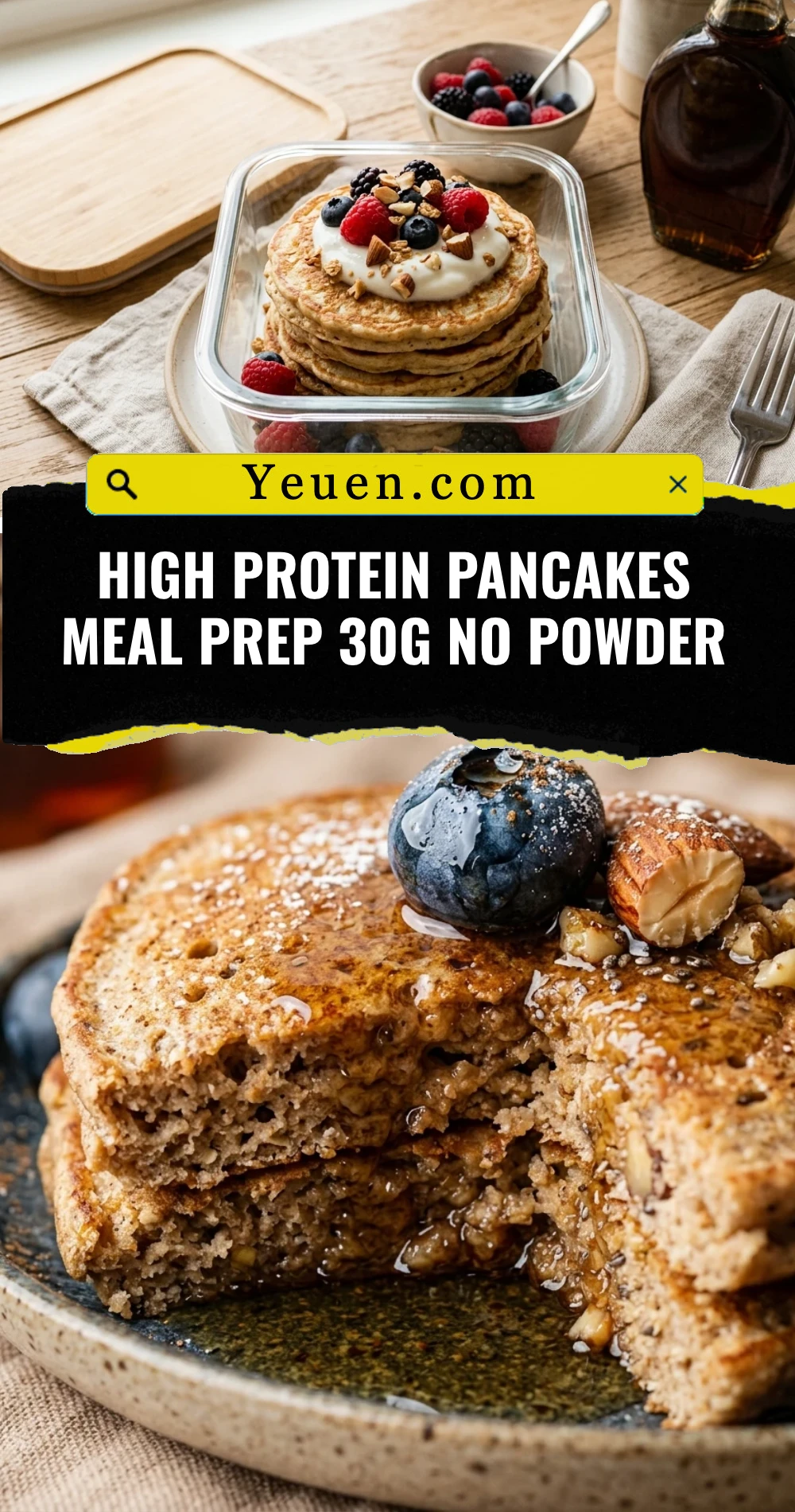 High Protein Pancakes Meal Prep 30g No Powder