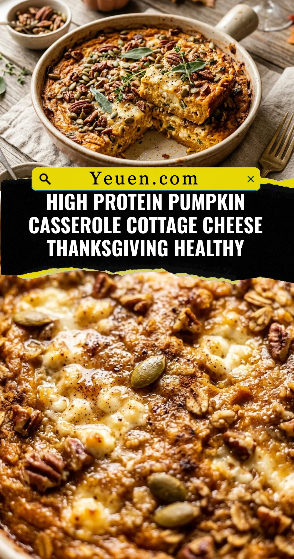 High Protein Pumpkin Casserole Cottage Cheese Thanksgiving Healthy