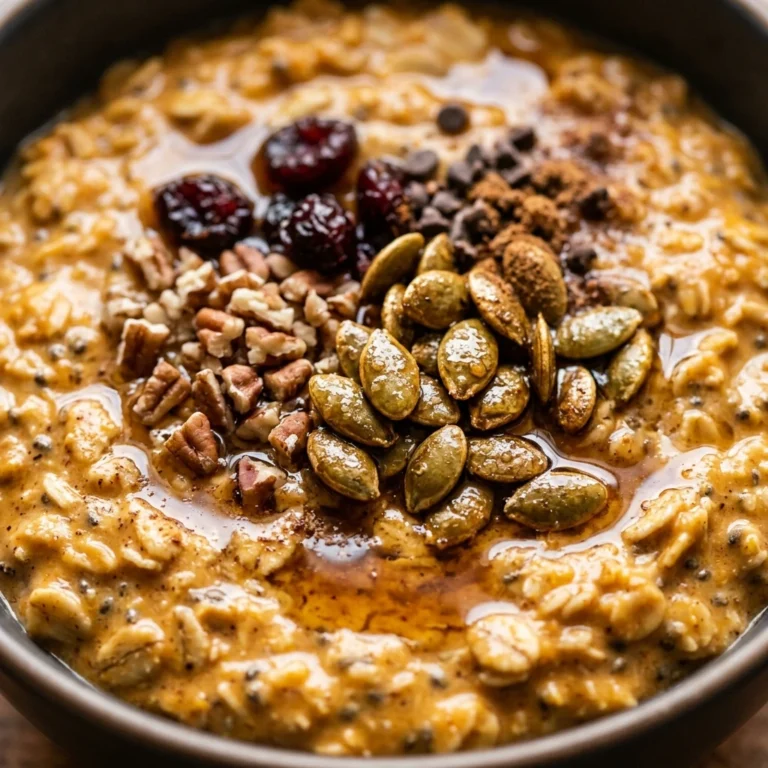 High Protein Pumpkin Overnight Oats Halloween Breakfast