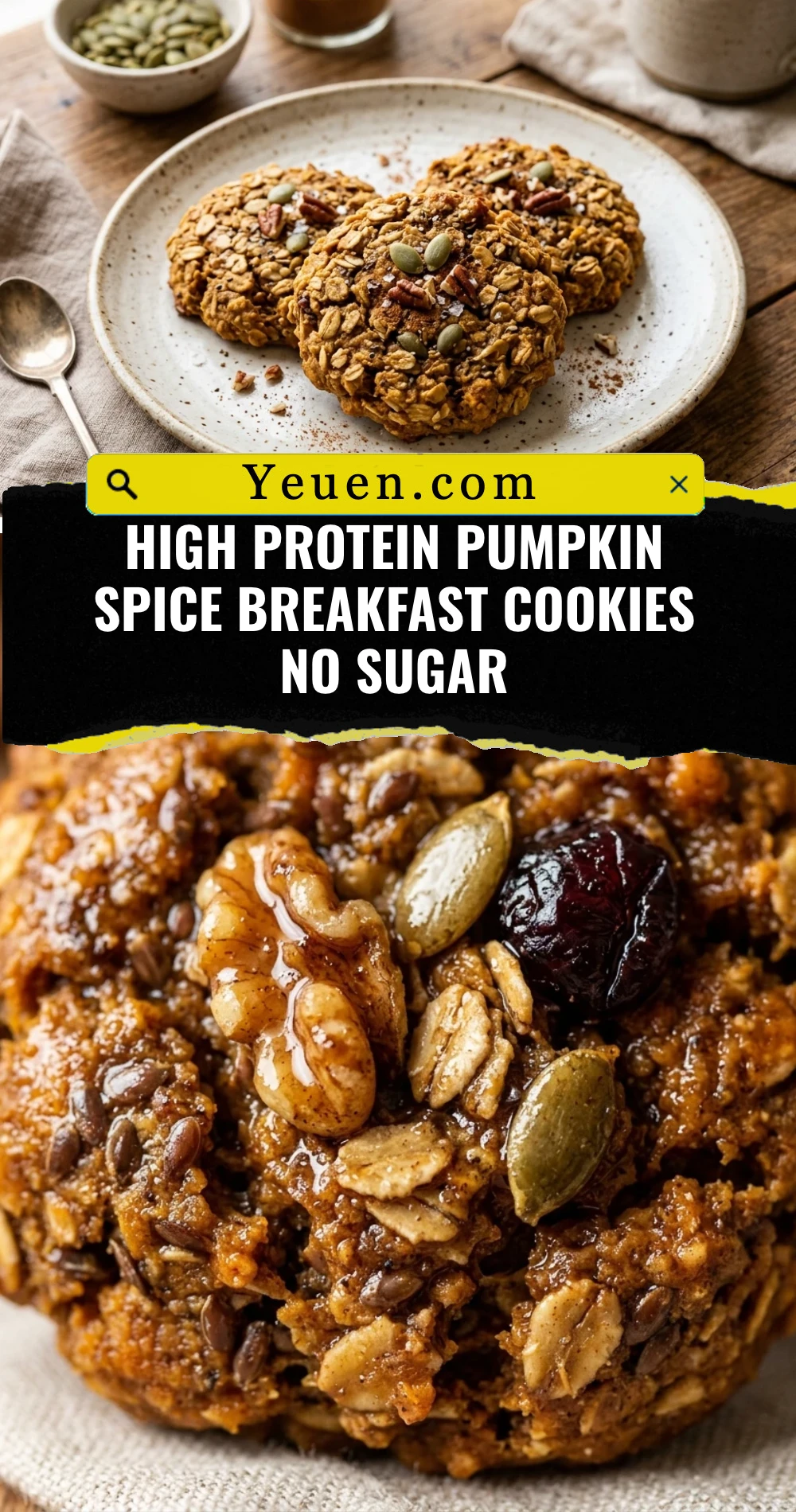 High Protein Pumpkin Spice Breakfast Cookies No Sugar