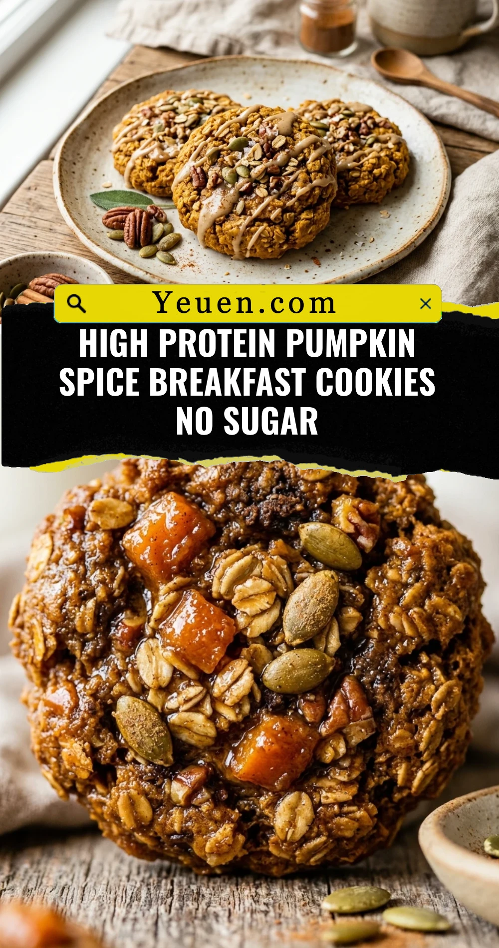 High Protein Pumpkin Spice Breakfast Cookies No Sugar
