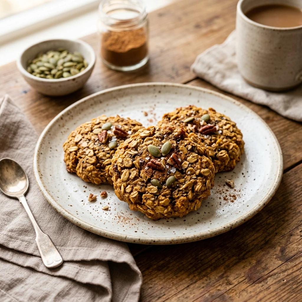 High Protein Pumpkin Spice Breakfast Cookies No Sugar