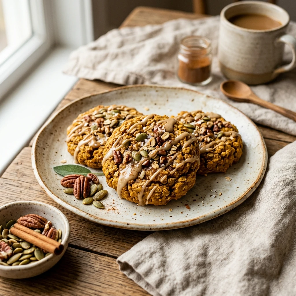 High Protein Pumpkin Spice Breakfast Cookies No Sugar