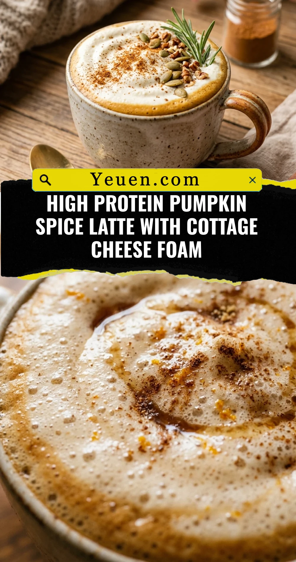 High Protein Pumpkin Spice Latte With Cottage Cheese Foam