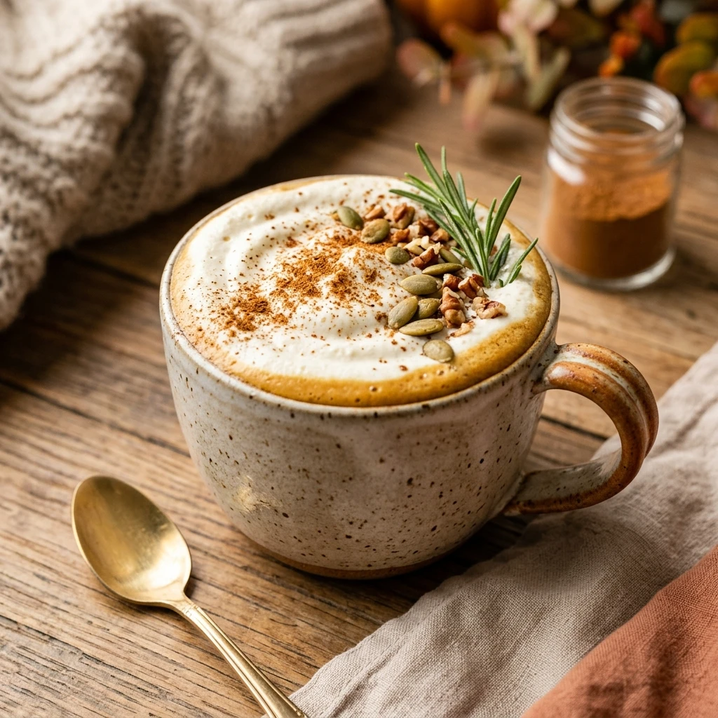 High Protein Pumpkin Spice Latte With Cottage Cheese Foam