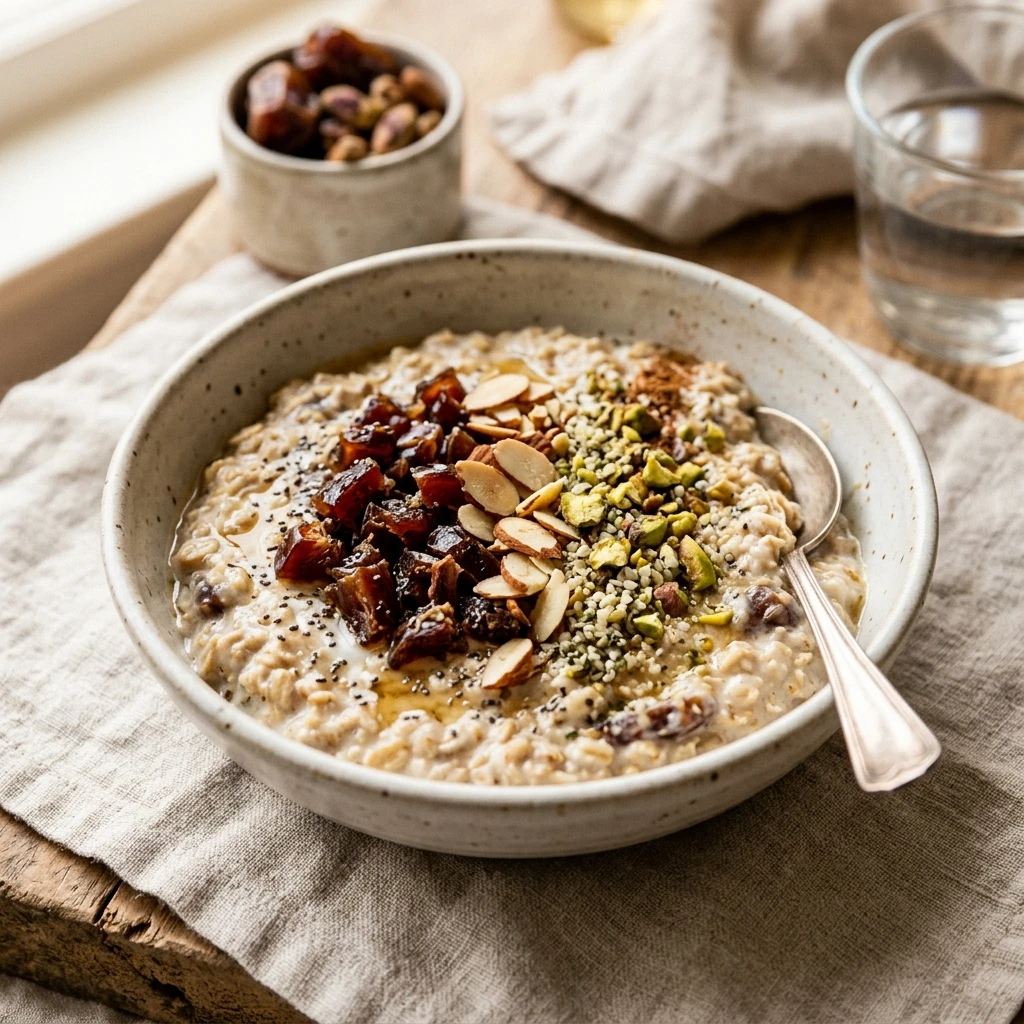 High Protein Ramadan Suhoor Overnight Oats With Dates