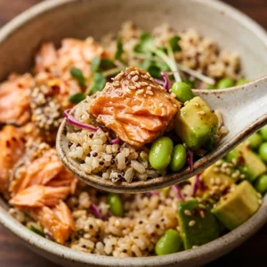 High Protein Salmon Bowl 30g+ Easy Macro Friendly Meal Prep