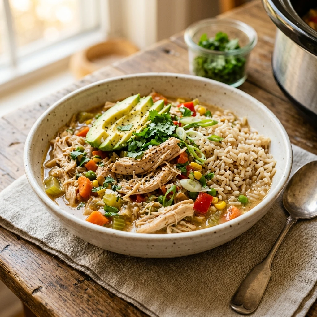 High Protein Slow Cooker Chicken And Rice Bowls Freezer