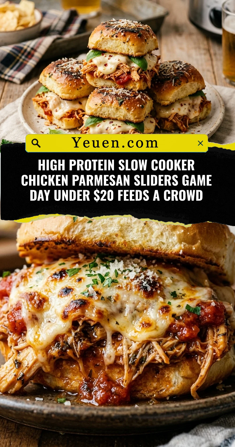 High Protein Slow Cooker Chicken Parmesan Sliders Game Day Under $20 Feeds A Crowd