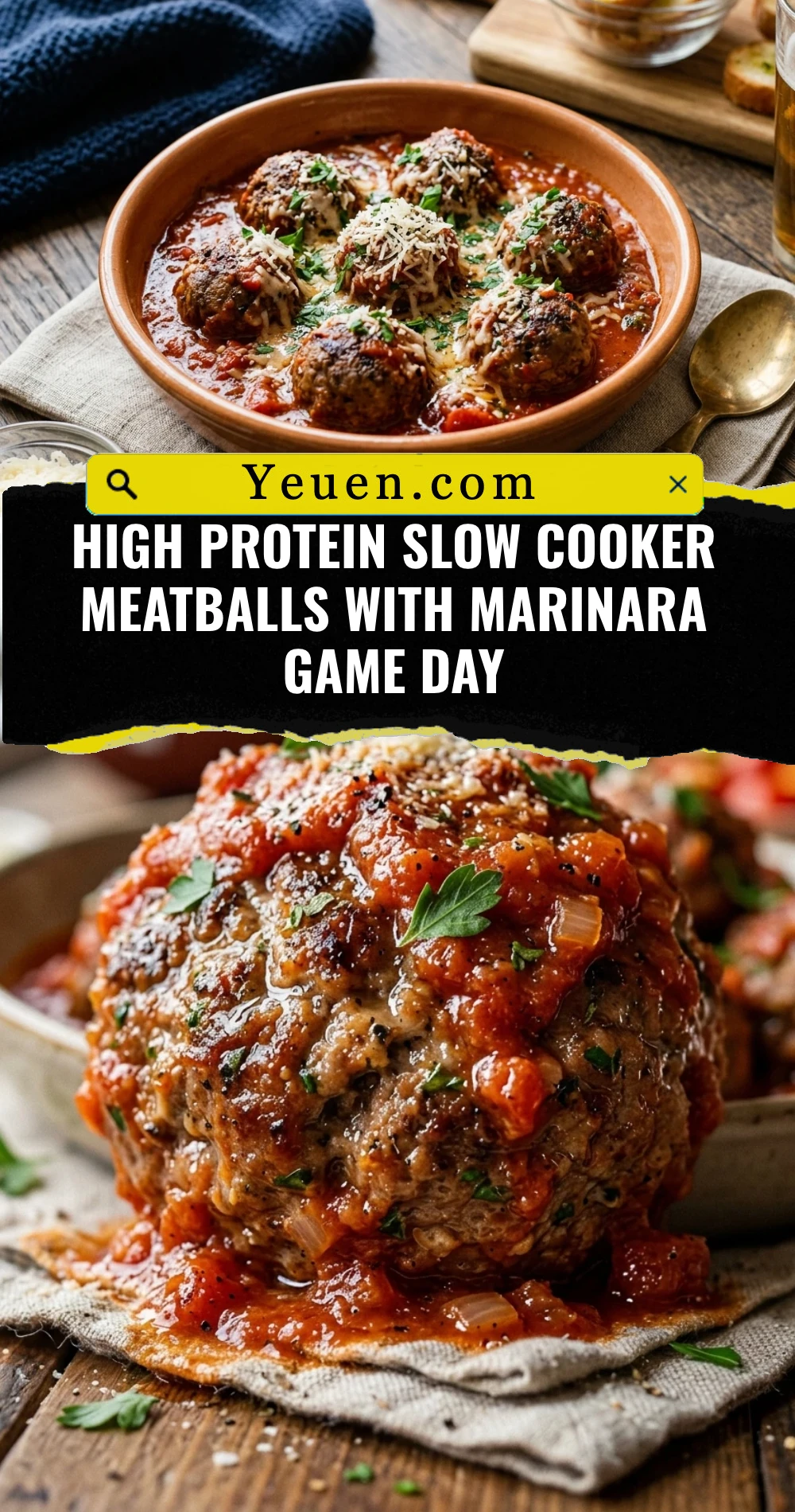 High Protein Slow Cooker Meatballs With Marinara Game Day
