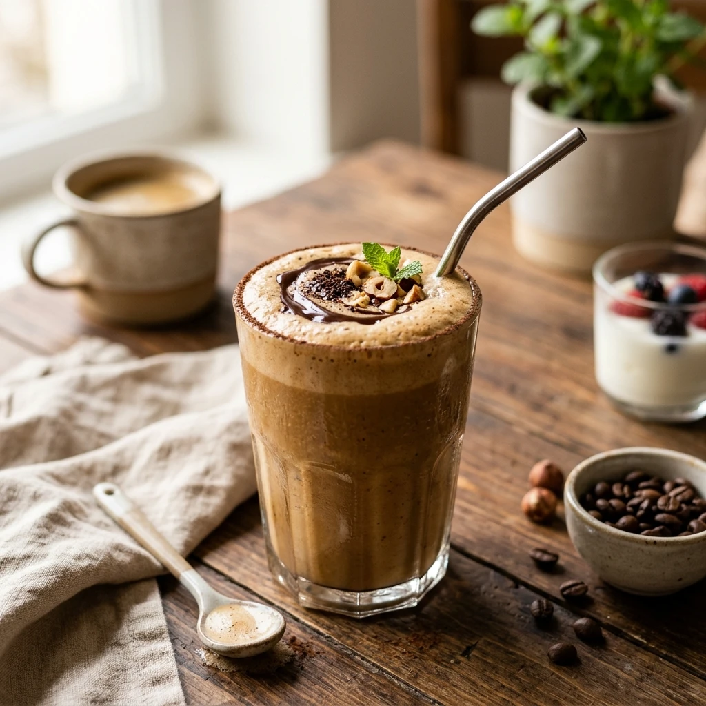 High Protein Smoothie Coffee 20g+ Thick Creamy Easy Breakfast Homemade