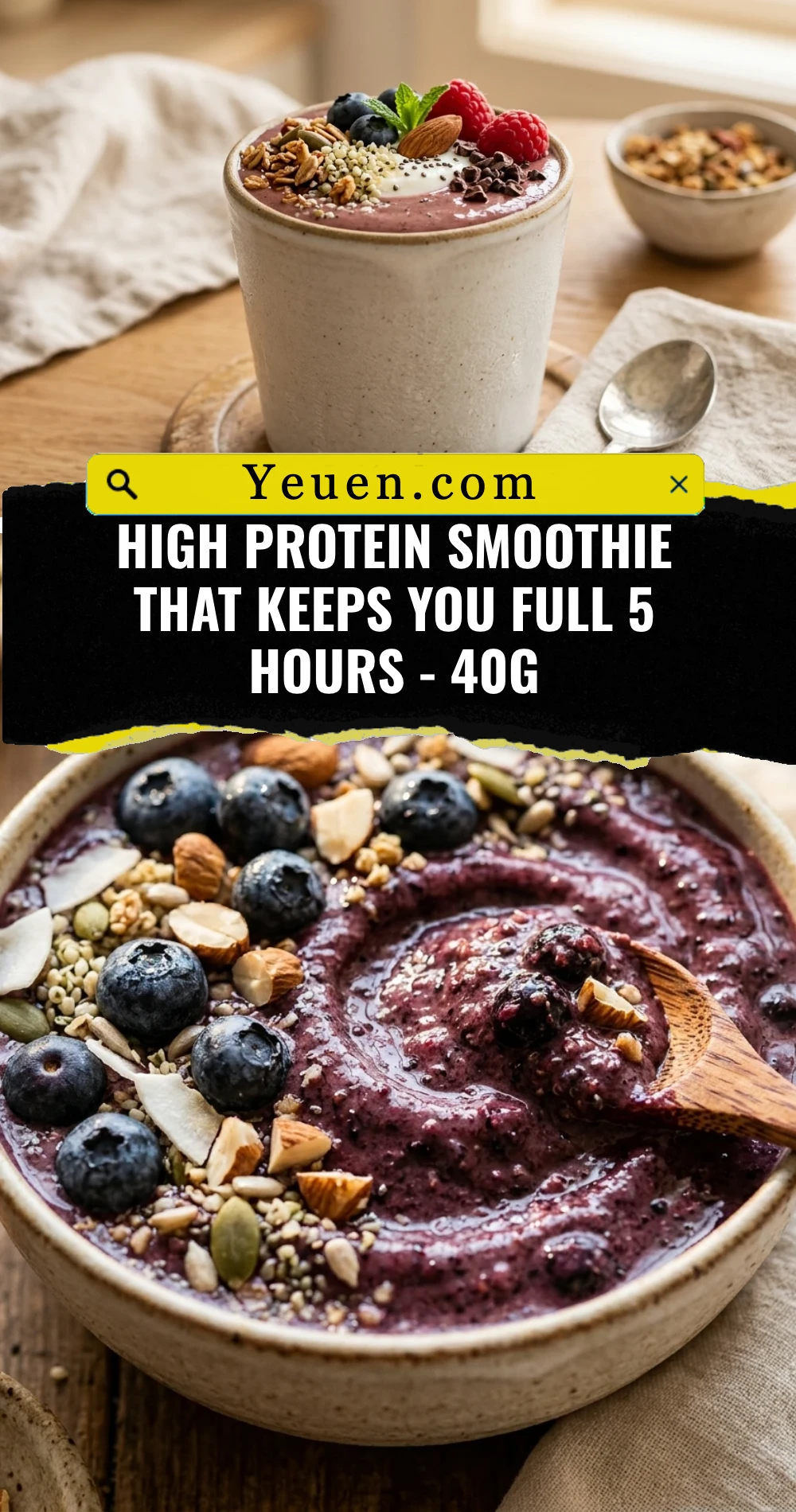 High Protein Smoothie That Keeps You Full 5 Hours - 40g
