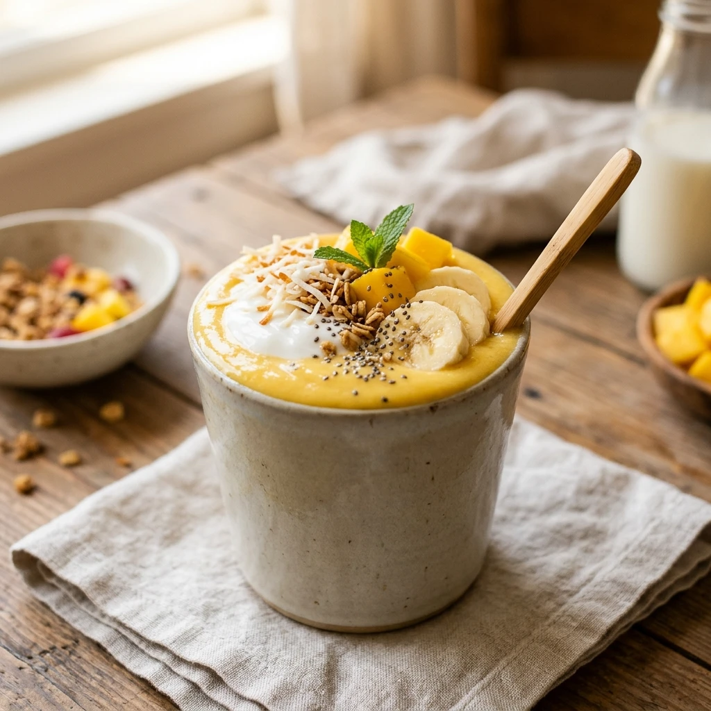 High Protein Smoothie Tropical 20g+ Thick Creamy Easy Breakfast Homemade