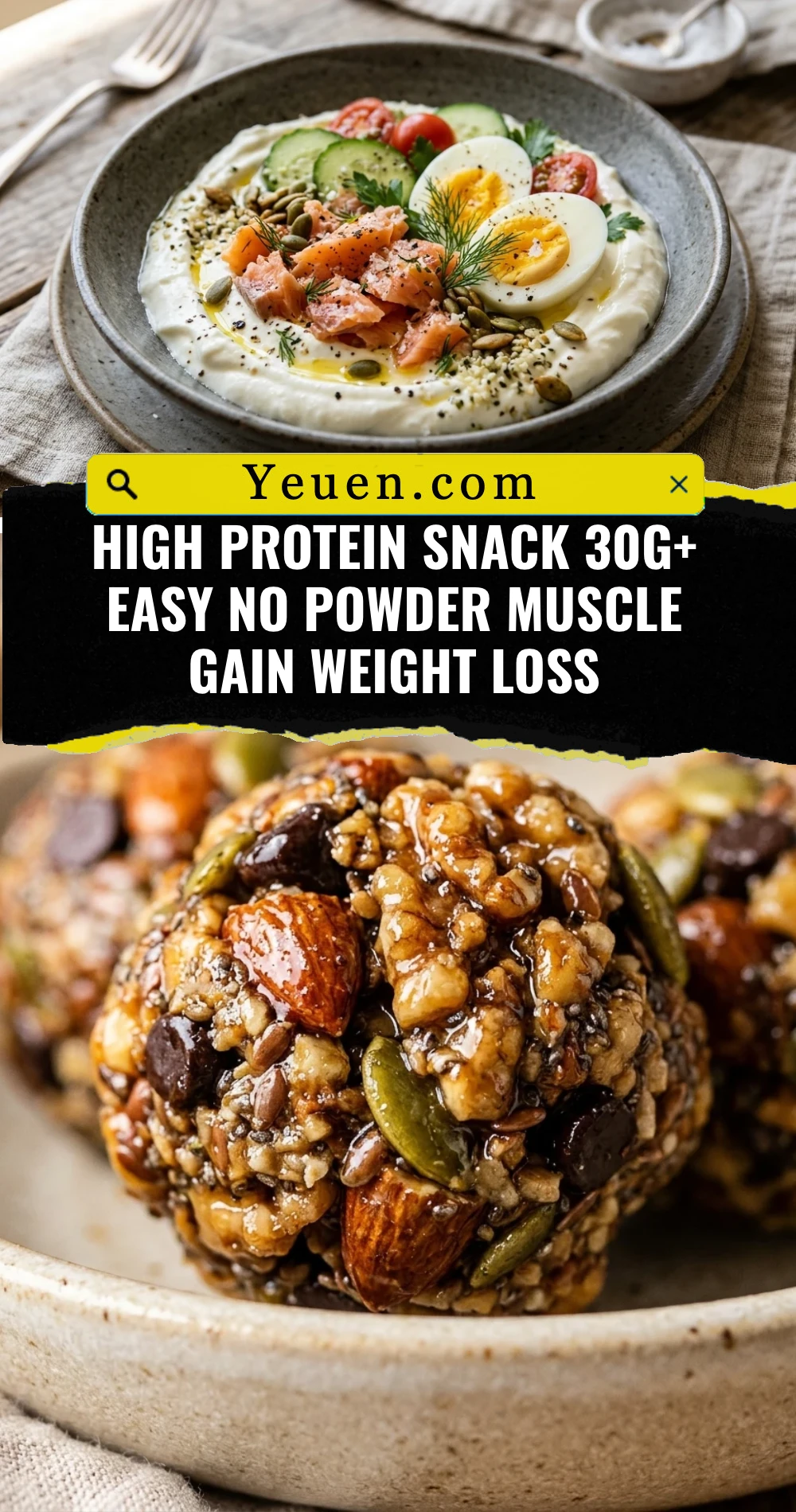 High Protein Snack 30g+ Easy No Powder Muscle Gain Weight Loss