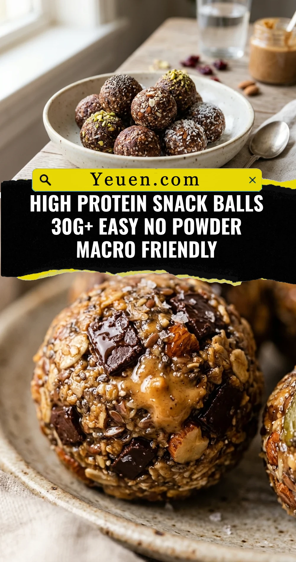 High Protein Snack Balls 30g+ Easy No Powder Macro Friendly