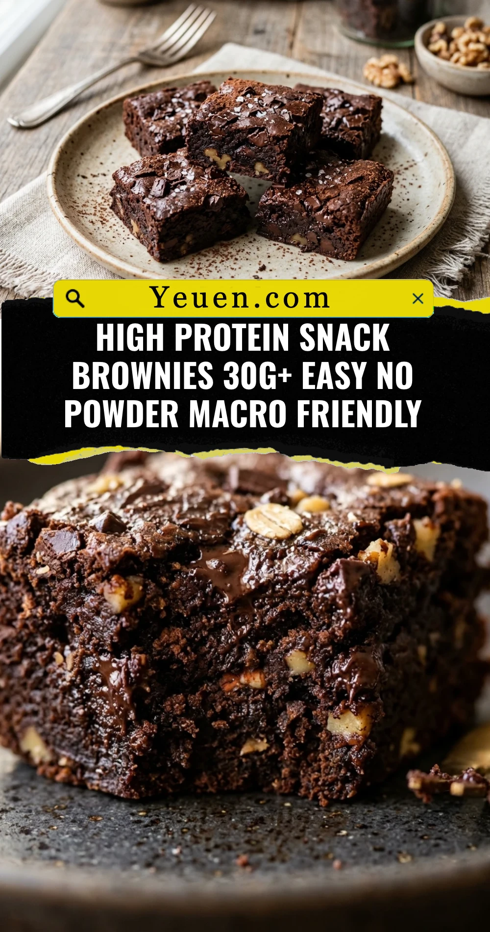 High Protein Snack Brownies 30g+ Easy No Powder Macro Friendly