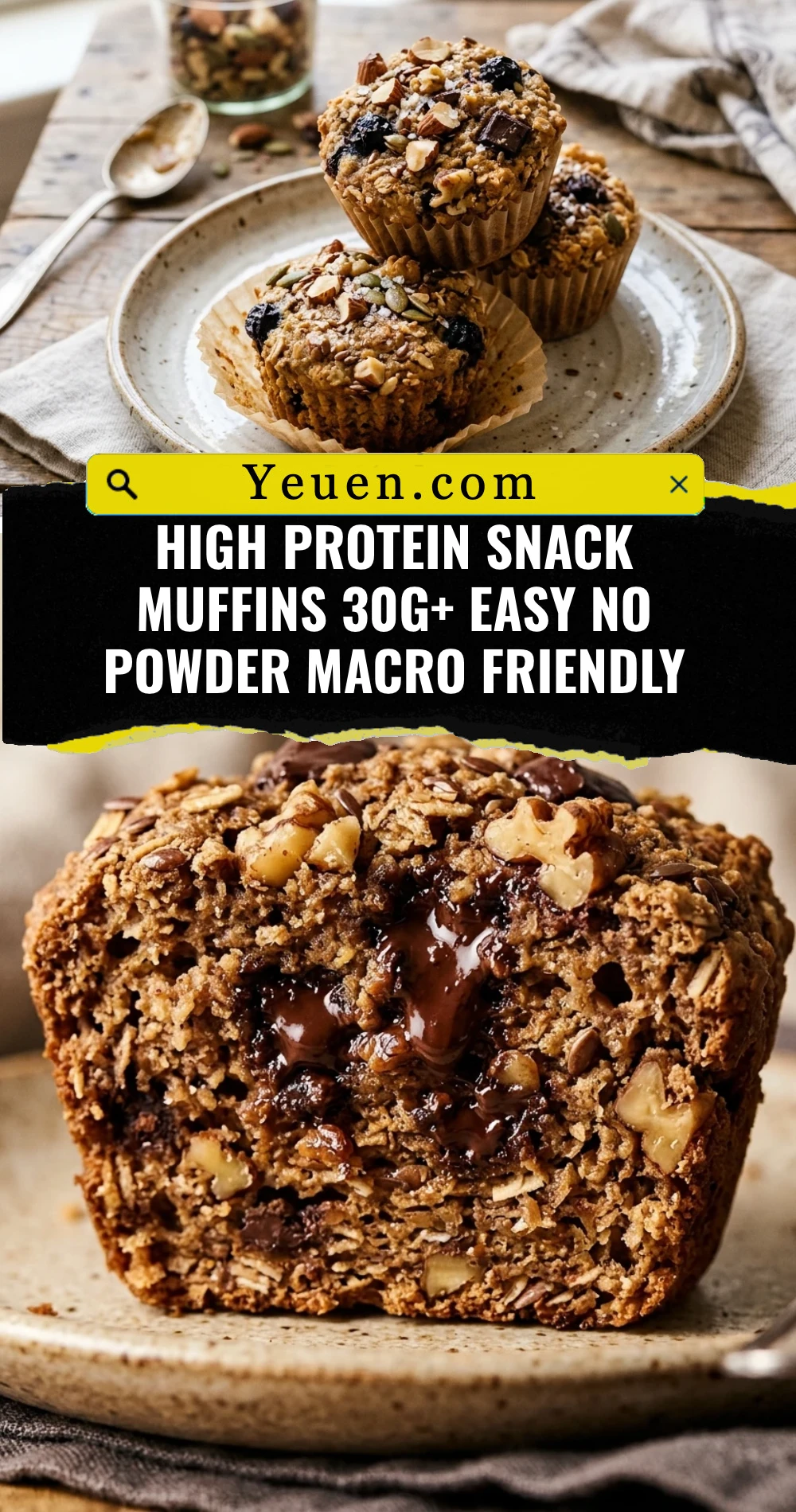 High Protein Snack Muffins 30g+ Easy No Powder Macro Friendly