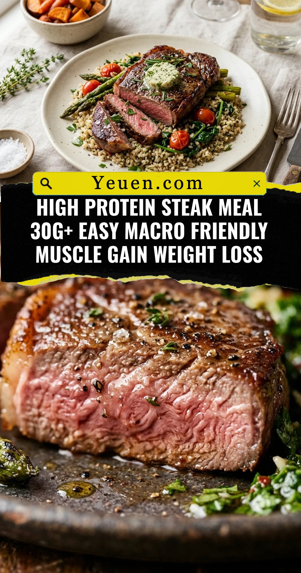 High Protein Steak Meal 30g+ Easy Macro Friendly Muscle Gain Weight Loss