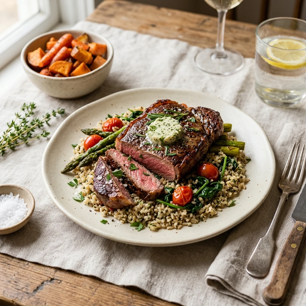 High Protein Steak Meal 30g+ Easy Macro Friendly Muscle Gain Weight Loss